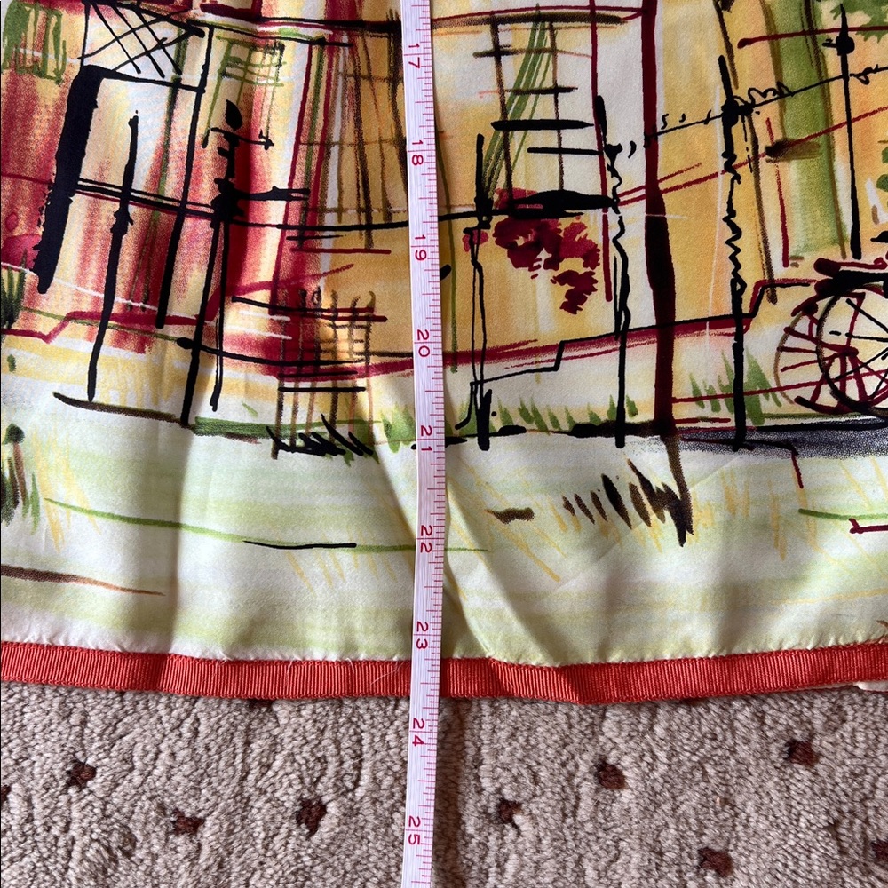 Harold's Multicolor Silk Cityscape A-Line Skirt - Picture 10 of 10